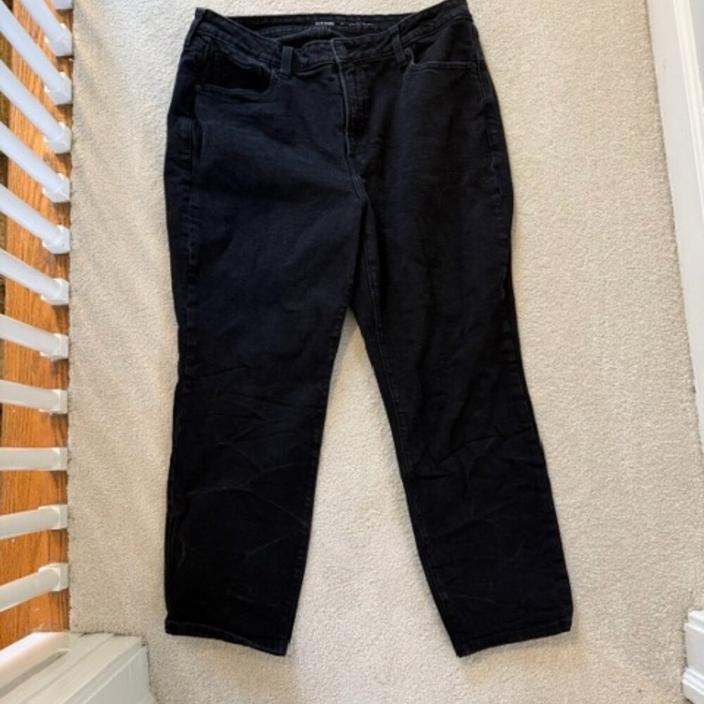 Old Navy High-Waisted OG Straight Ankle Jeans-Black- Size 18